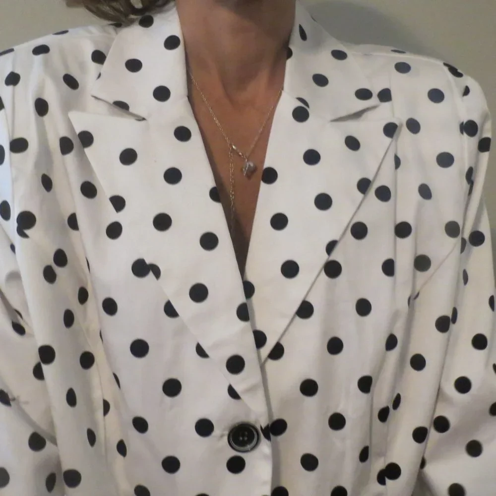 Dressbarn Jacket 3/4 sleeves size XL Polka Dot New - Picture 5 of 7